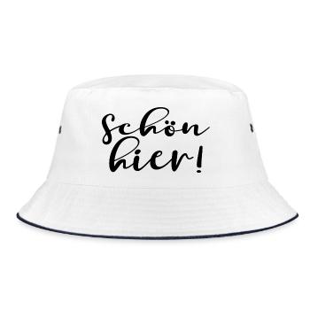 SCHÖN HIER - Bucket Hat - Weiß/Navy - Vorne