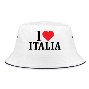 t-shirt Io amo Italia t-shirt idée cadeau - Bob - blanc/marine - Devant