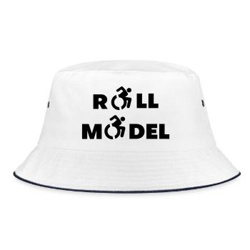 Every wheelchair user is a role model * - Bucket Hat - white/navy - Front