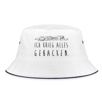 Ich krieg alles gebacken! Bäcker, backen, Gebäck - Bucket Hat - Weiß/Navy - Vorne