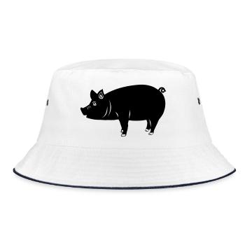 Logo de cochon Image d’ombre - Bob - blanc/marine - Devant