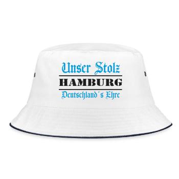 Hamburg , Tradition , Stolz und Ehre (25) - Bucket Hat - Weiß/Navy - Vorne