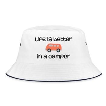 Life is Better in a Camper - Bucket Hat - white/navy - Front