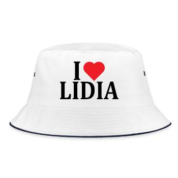 name t-shirt I love Lidia t-shirt gift idea - Bucket Hat - white/navy - Front