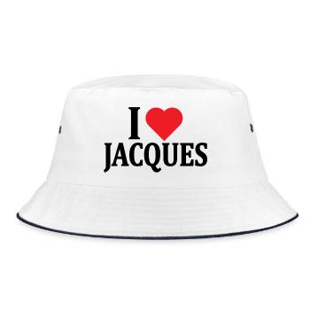t-shirt J’aime Jacques idée cadeau t-shirt - Bob - blanc/marine - Devant