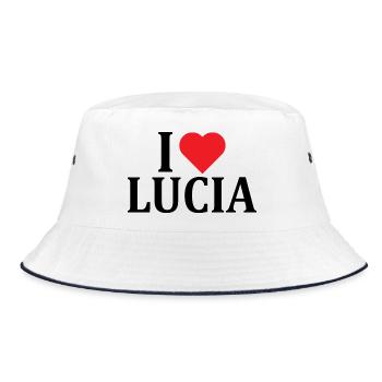 t-shirt I love Lucia t-shirt idée cadeau - Bob - blanc/marine - Devant