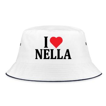 t-shirt name I love In the t-shirt gift idea - Bucket Hat - white/navy - Front