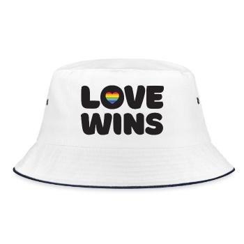Pride Month LGBTQ - Liebe gewinnt - Bucket Hat - Weiß/Navy - Vorne