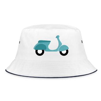 Roller Dots Dots Italy Summer Retro Vintage - Bucket Hat - white/navy - Front