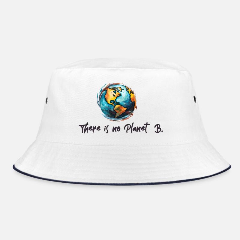 Klimaschutz Kein Planet B - Bucket Hat - Weiß/Navy