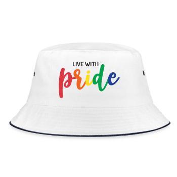 Live With Pride - Bucket Hat - white/navy - Front