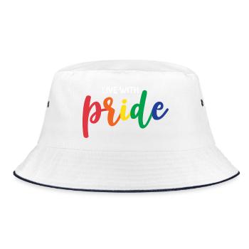 Live With Pride - Bucket Hat - white/navy - Front