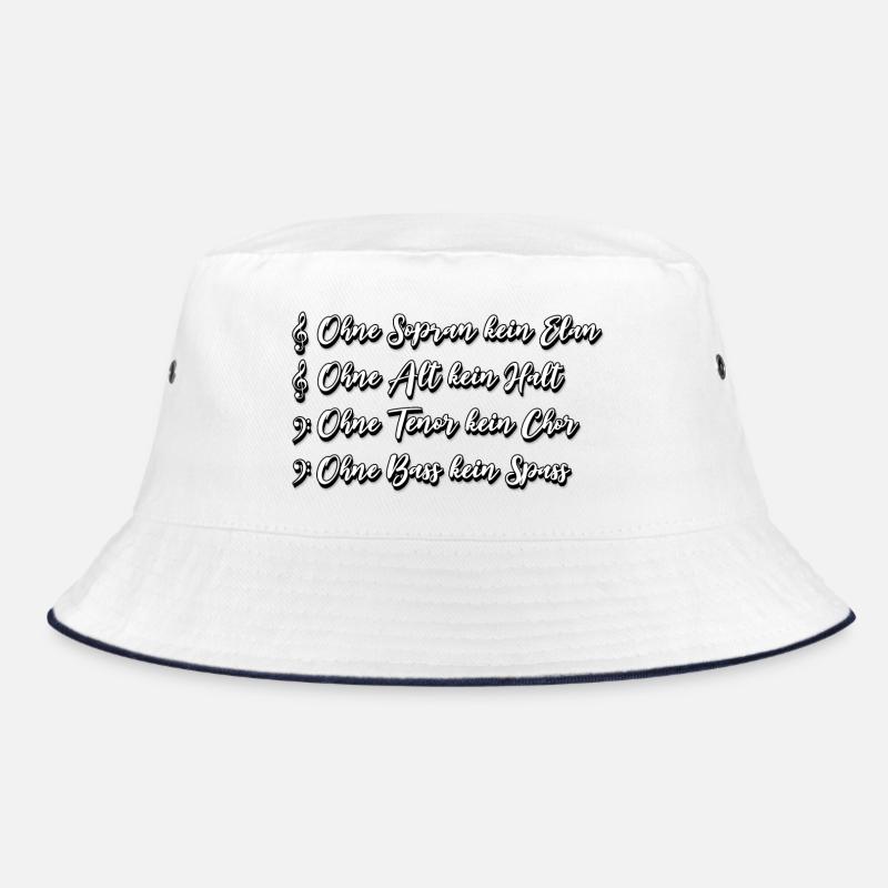SATB Chor Spruch - Bucket Hat - Weiß/Navy