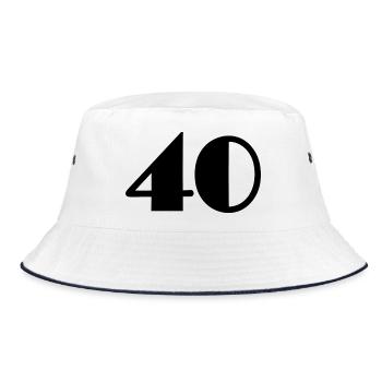 40. 40 YEARS. 40th ANNIVERSARY. 40TH ANNIVERSARY. - Bucket Hat - white/navy - Front