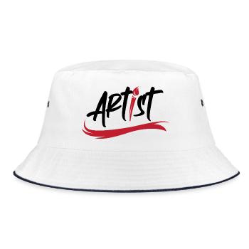 artist brush logo art icon brush stroke icon - Bucket Hat - white/navy - Front