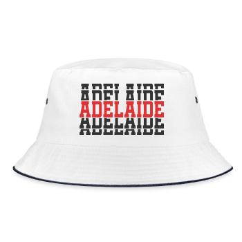 Adelaide stacked text t-shirt gift - Bucket Hat - white/navy - Front