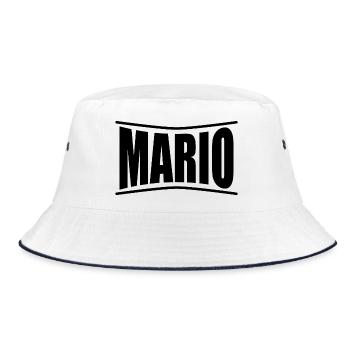 t-shirt Mario t-shirt gift idea - Bucket Hat - white/navy - Front
