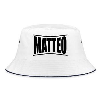 Matteo t-shirt gift idea t-shirt - Bucket Hat - white/navy - Front
