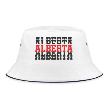 t-shirt alberta t-shirt gift idea stacked text - Bucket Hat - white/navy - Front