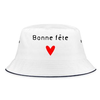 OMA. MUTTERTAG. ALLES GUTE ZUM OMA-TAG. ICH LIEBE DICH - Bucket Hat - Weiß/Navy - Vorne