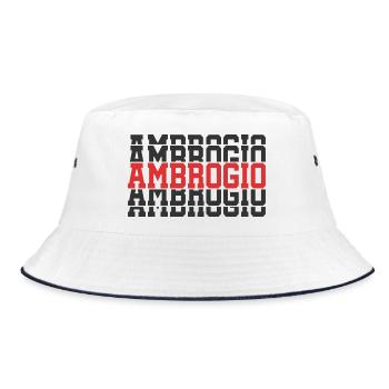 t-shirt Ambrogio gift t-shirt stacked text - Bucket Hat - white/navy - Front