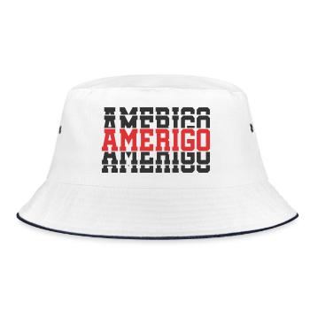 Amerigo t-shirt gift idea stacked text - Bucket Hat - white/navy - Front