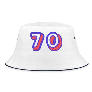 70. 70 ANS. 70e ANNIVERSAIRE. ANNIVERSAIRE 70 ANS. - Bob - blanc/marine - Devant