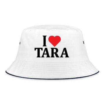 t-shirt J’aime Tara t-shirt idée cadeau - Bob - blanc/marine - Devant