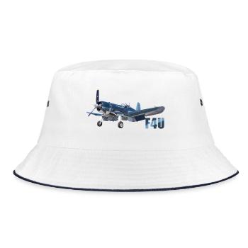 F4U Corsair - Bucket Hat - white/navy - Front