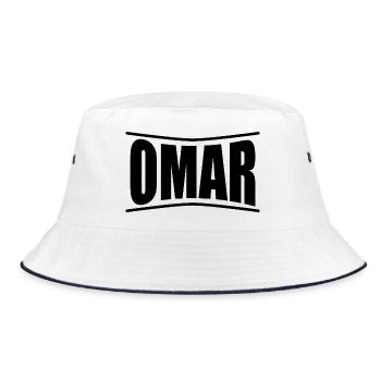 t-shirt Omar t-shirt idée cadeau - Bob - blanc/marine - Devant