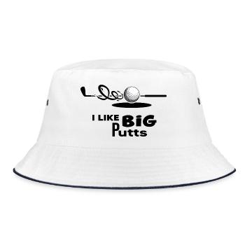 Golf Golf course Golfer "holing out" - Bucket Hat - white/navy - Front