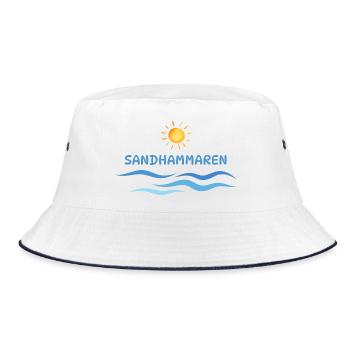 Sandhammaren, motif soleil et vague pour la saison de plage - Bob - blanc/marine - Devant