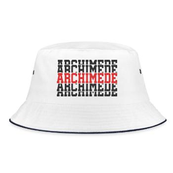 Archimede t-shirt stacked text t-shirt gift - Bucket Hat - white/navy - Front