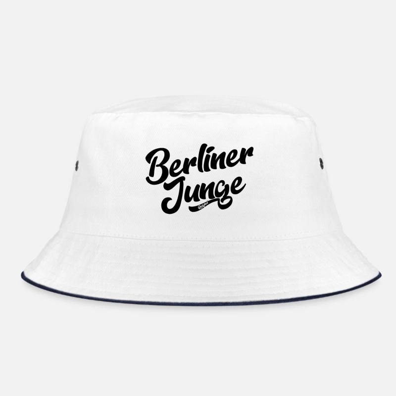 Berliner Junge - Cooler Spruch - Berlin - Germany - Bucket Hat - Weiß/Navy