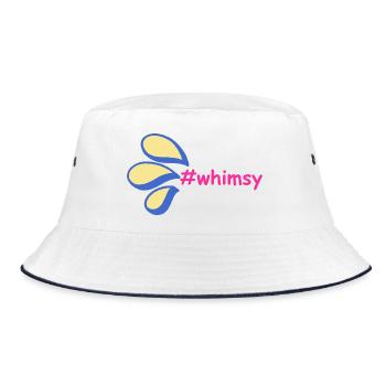 Hatch tag whimsy slogan - Bucket Hat - white/navy - Front