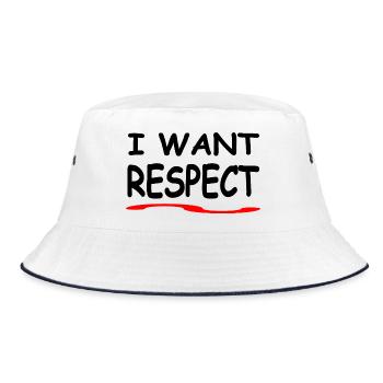 Respect - Bucket Hat - white/navy - Front
