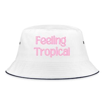 Feeling Tropical - Bucket Hat - Weiß/Navy - Vorne