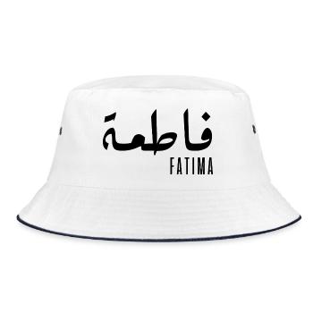 Fatima name in Arabic - Bucket Hat - white/navy - Front