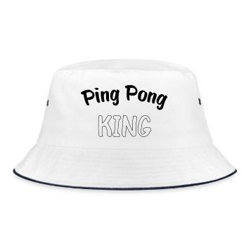 Table Tennis Ping Pong - Ping Pong King - Bucket Hat - white/navy - Front
