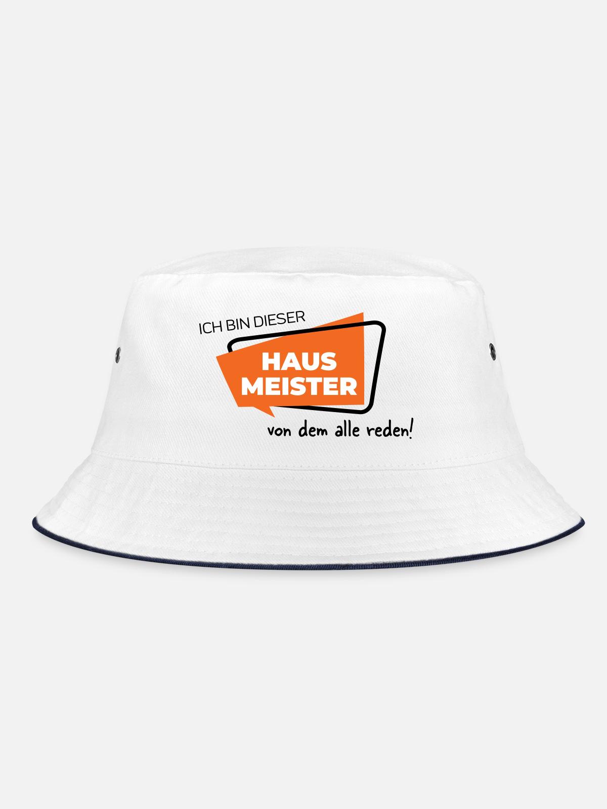 Hausmeister - Bucket Hat - Weiß/Navy - Vorne