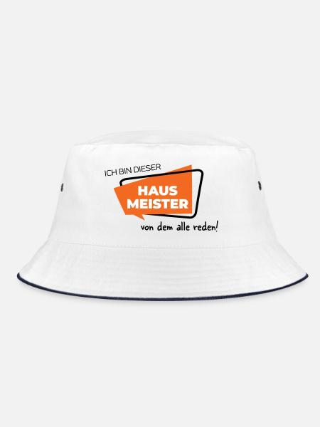 Hausmeister - Bucket Hat - Weiß/Navy - Vorne