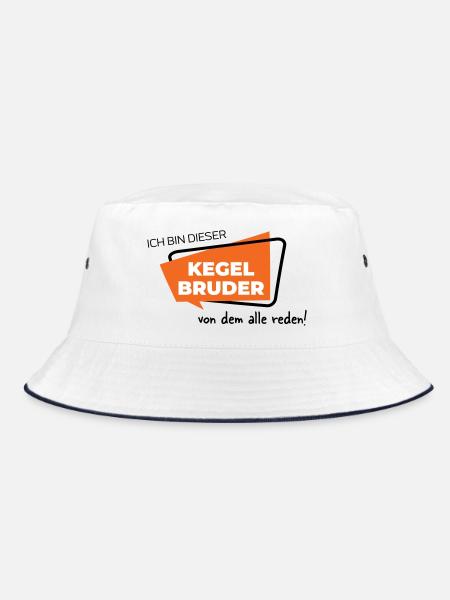 Ich bin dieser Kegelbruder von dem alle reden - Bucket Hat - Weiß/Navy - Vorne