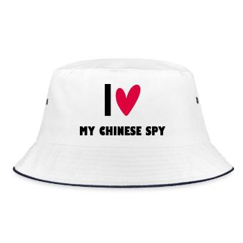 I Love My Chinese Spy - Bucket Hat - white/navy - Front
