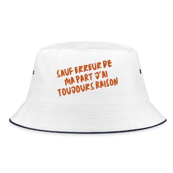 Wenn ich mich nicht irre, habe ich immer noch Recht (1c) - Bucket Hat - Weiß/Navy - Vorne