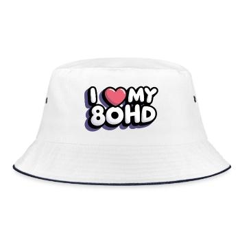 I Love My 80HD - Bucket Hat - white/navy - Front
