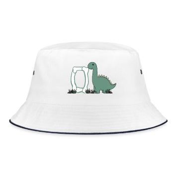 Letter O - Bucket Hat - white/navy - Front