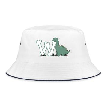 Letter W - Bucket Hat - white/navy - Front