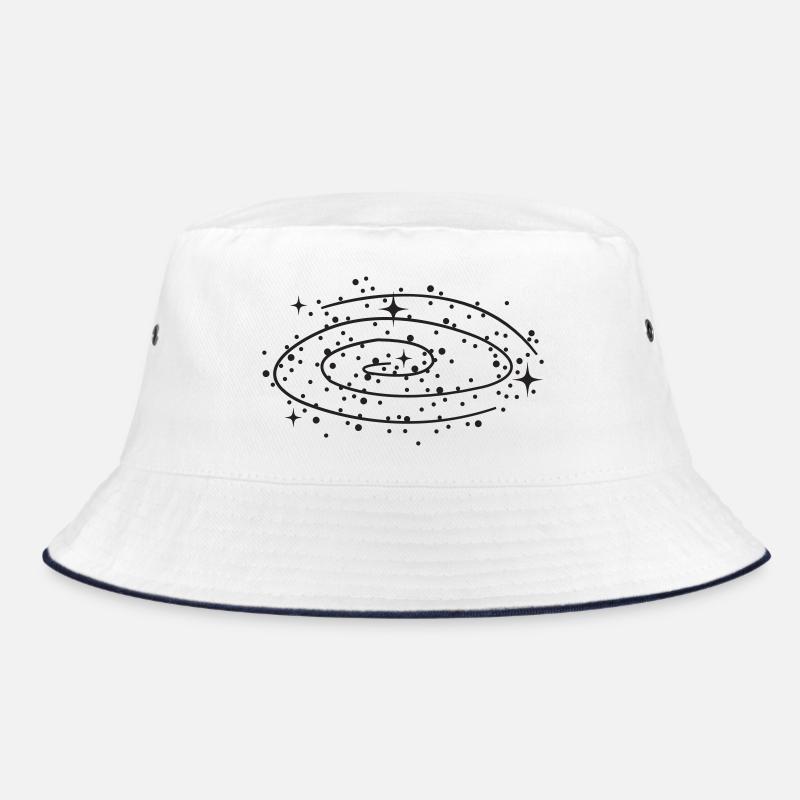 Galaxy Nebula Cosmos Star Cluster Space Doodle - Bucket Hat - white/navy