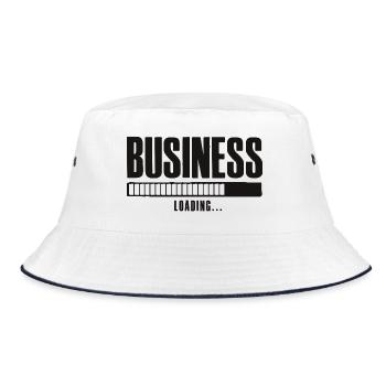 Business Loading Online Business Affiliate - Bucket Hat - Weiß/Navy - Vorne