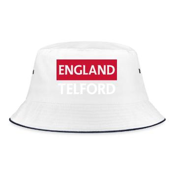 Fanions anglais avec texte Telford - Bob - blanc/marine - Devant